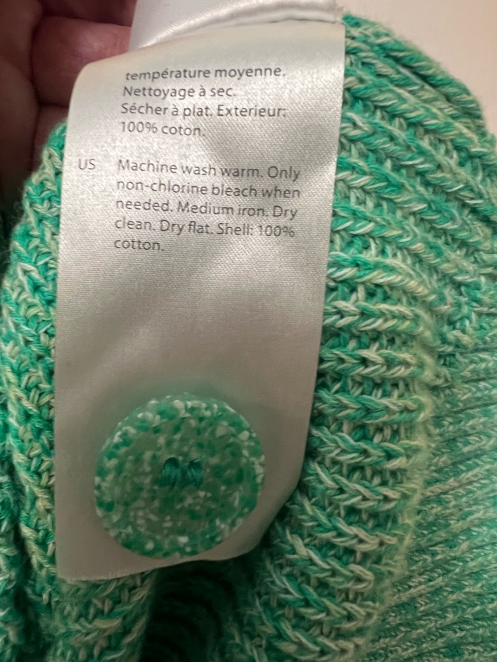 COS Green Ribbed Button-Front Cardigan small - Picture 5 of 8